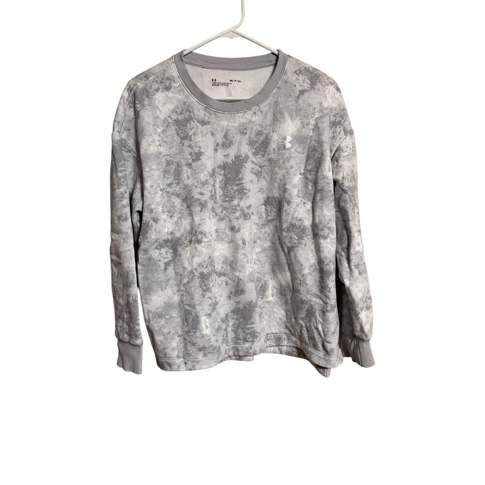 Under Armour Rival Fleece Oversized Gray Crew Sweatshirt Women's Size Small